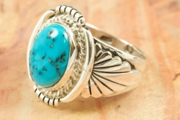 Genuine Sleeping Beauty Turquoise Sterling Silver Ring